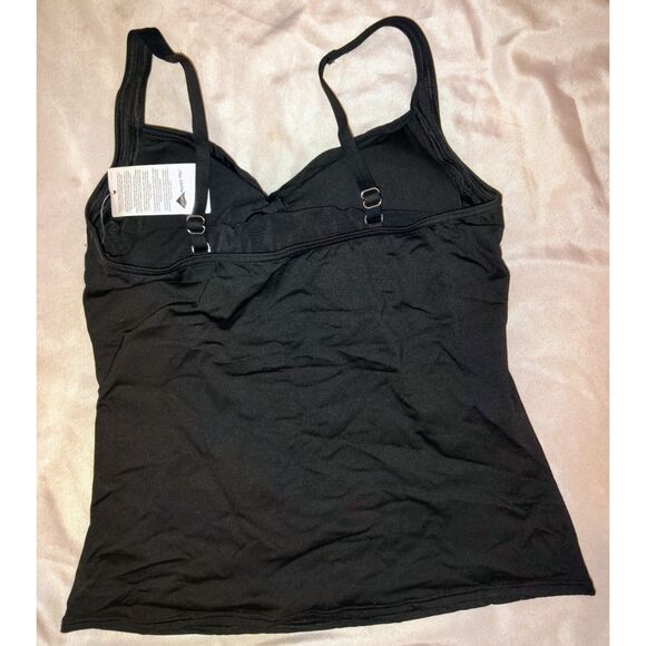 NWT Lands' End V-Neck Wrap Underwire Tankini Swimsuit Top Size 12 UPF 50 Beach - Picture 2 of 8